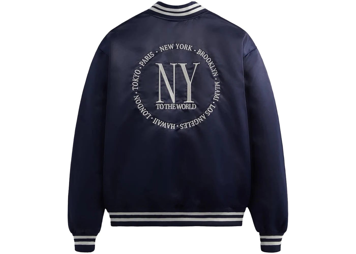 Kith New York To The World Satin Bomber Jacket Nocturnal