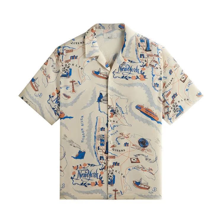 Kith Nyc Thompson Camp Collar Shirt Sandrift