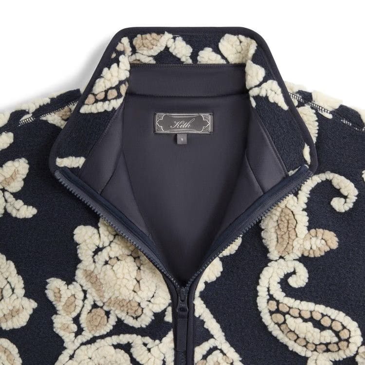 Kith Paisley Vine Sherpa Harper Jacket Nocturnal