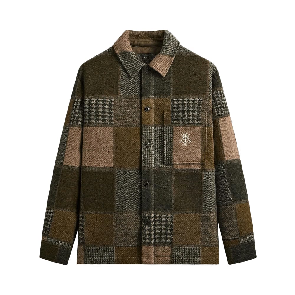 Kith Patchwork Wool Coaches Jacket Chelonian