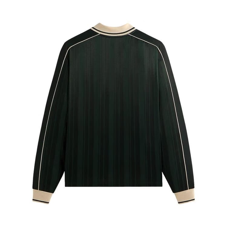 Kith Pinstripe Tricot Panelled Long-Sleeve Tap In Polo Stadium