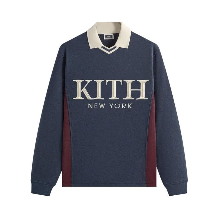 Kith Pique Long-Sleeve Tap Polo Nocturnal