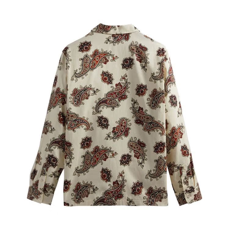 Kith Printed Long-Sleeve Thompson Camp Collar Shirt Silk Paisley