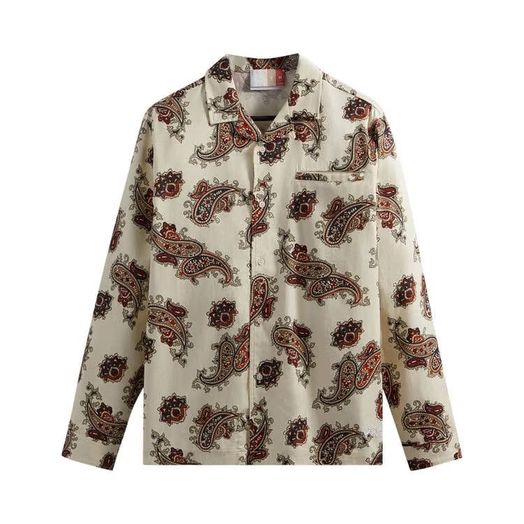 Kith Printed Long-Sleeve Thompson Camp Collar Shirt Silk Paisley