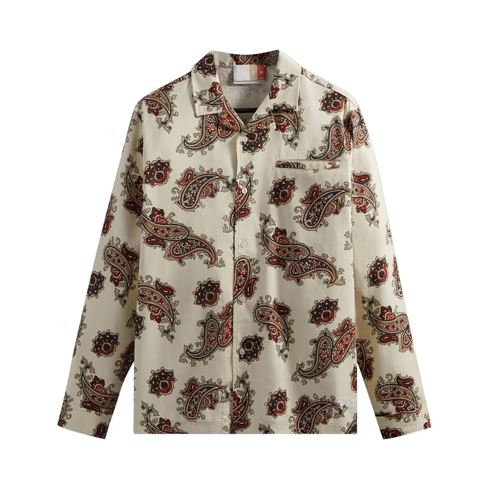Kith Printed Long-Sleeve Thompson Camp Collar Shirt Silk Paisley