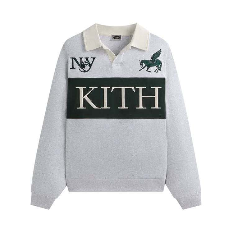 Kith Rugby Nelson Collared Pullover Light Heather Grey