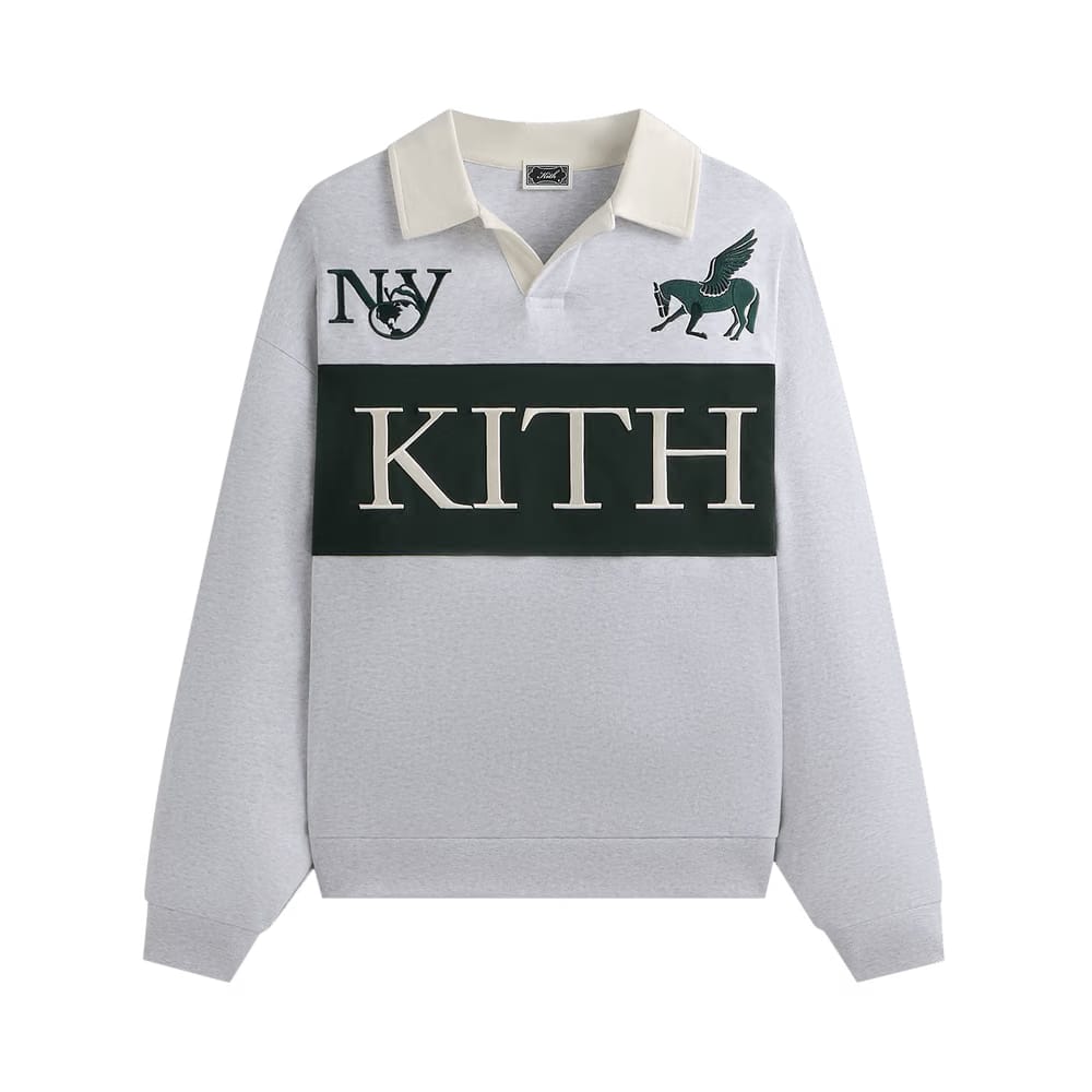 Kith Rugby Nelson Collared Pullover Light Heather Grey