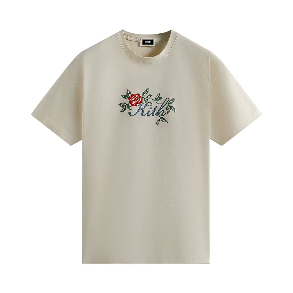 Kith Script Needlepoint T-Shirt Sandrift
