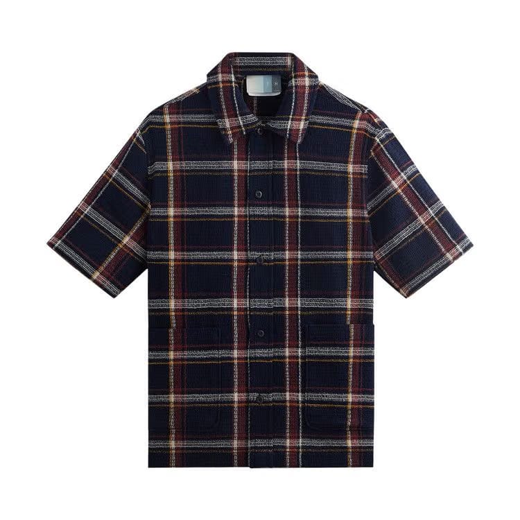 Kith Shadow Plaid Boxy Collared Overshirt Nocturnal