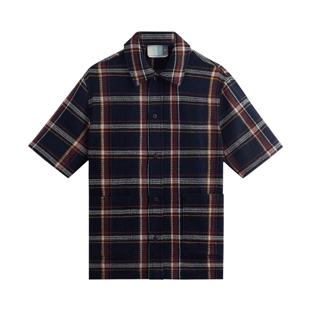 Kith Shadow Plaid Boxy Collared Overshirt Nocturnal