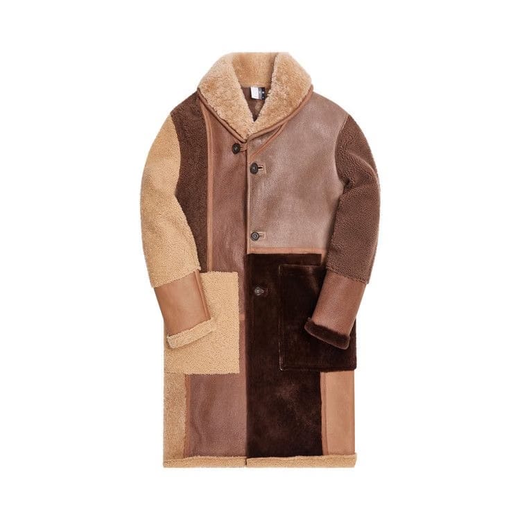 Kith Shearling Patchwork Becker Coat Multicolor