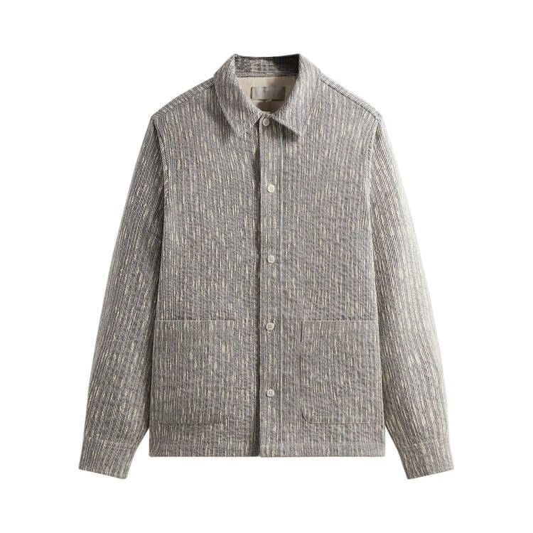 Kith Slub Boucle Boxy Collared Overshirt Ink