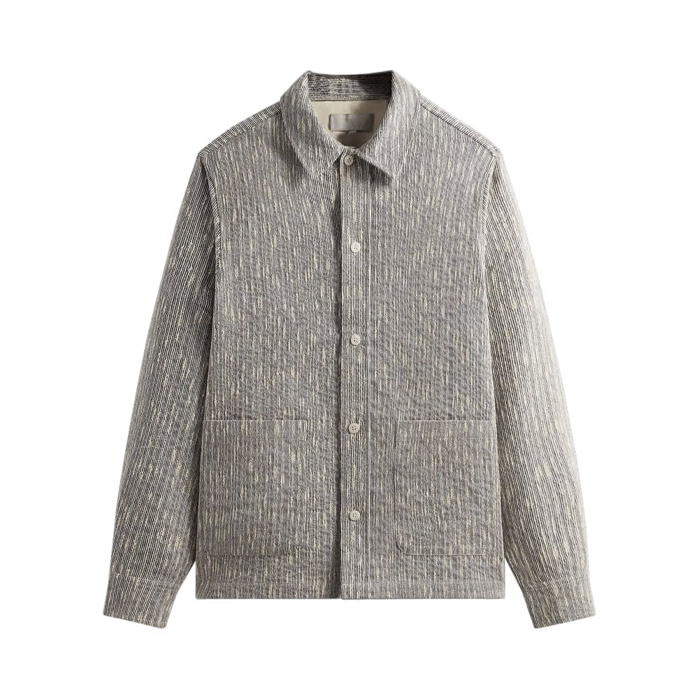 Kith Slub Boucle Boxy Collared Overshirt Ink