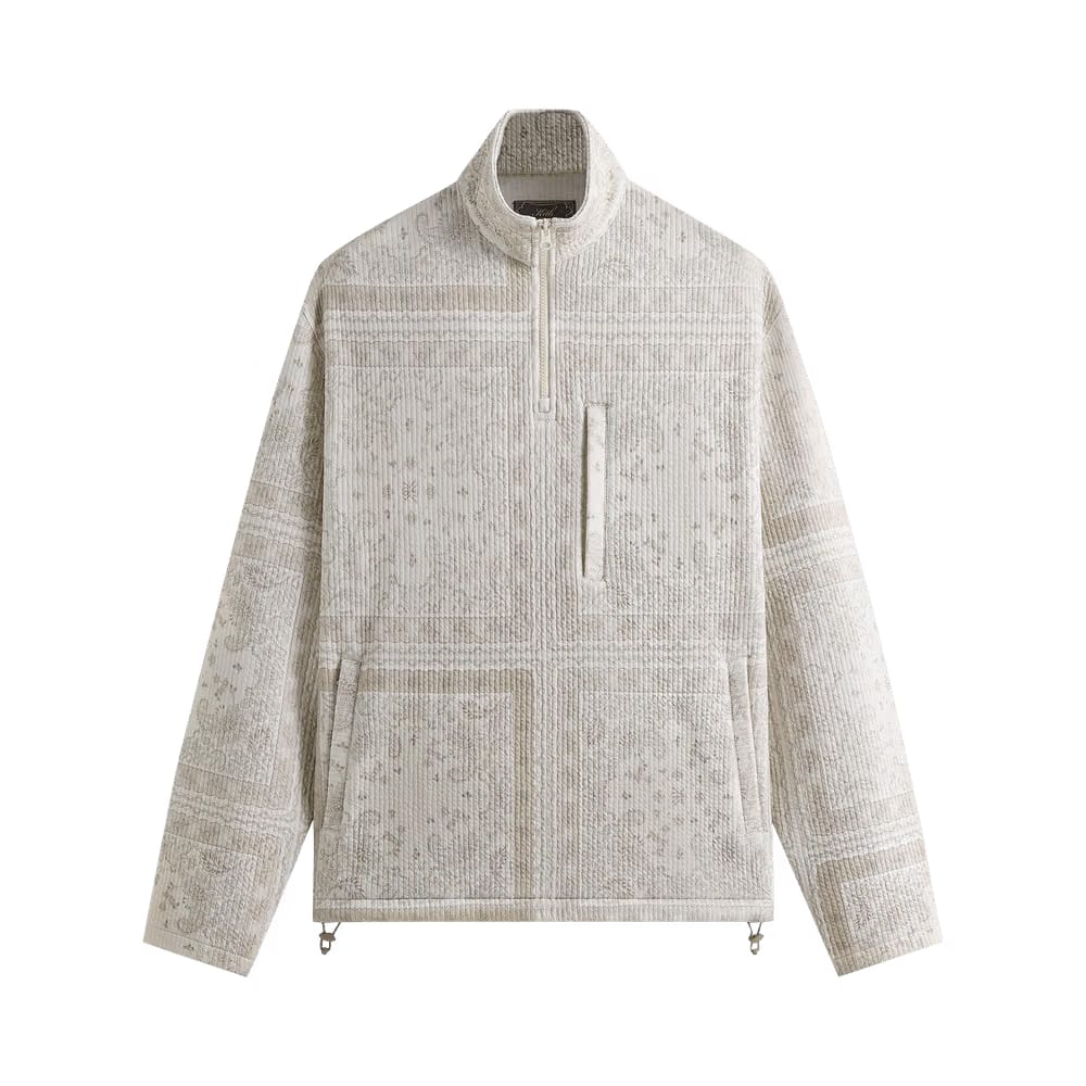 Kith Striped Interlock Claremont Quarter Zip Canvas