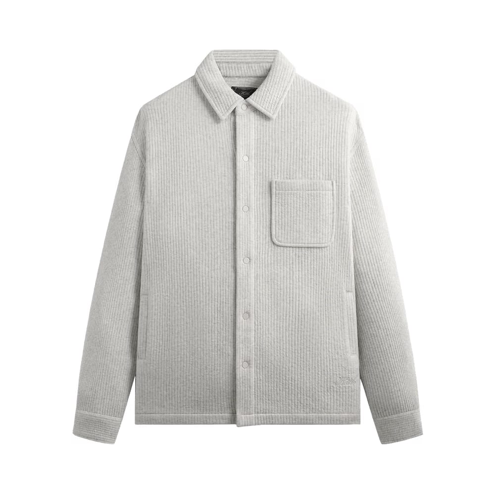 Kith Striped Interlock Ginza Shirt Jacket Light Heather Grey