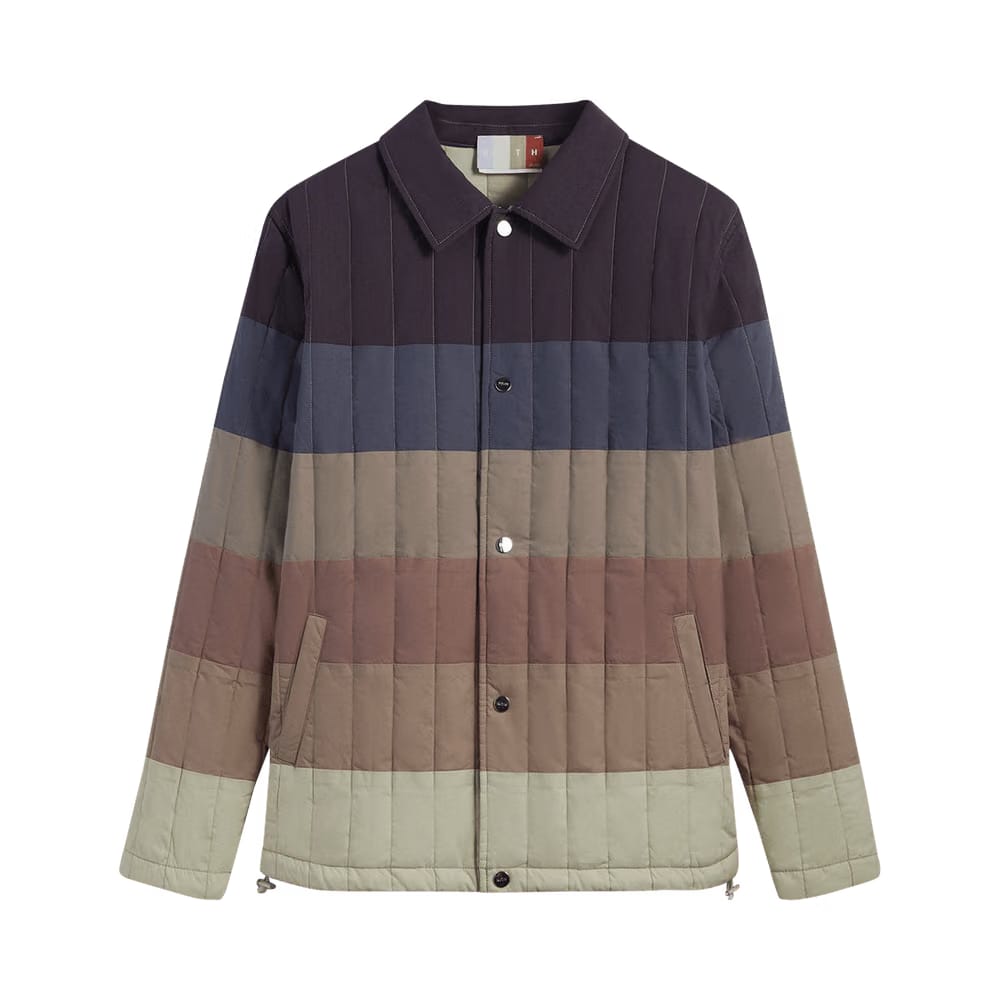 Kith Striped Poplin Carmine Coaches Jacket Battleship