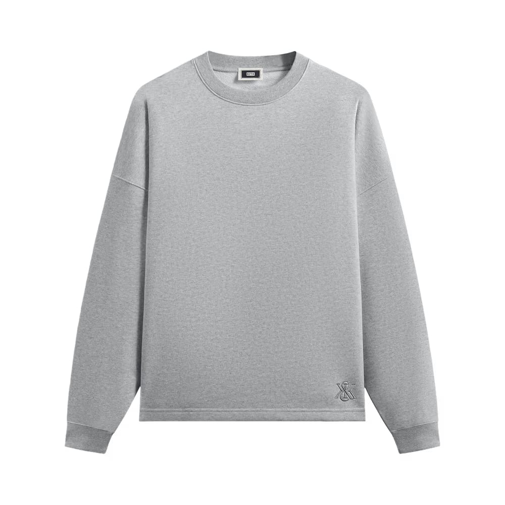 Kith Sueded French Terry Long Sleeve Lawson T-Shirt Mid Heather Grey