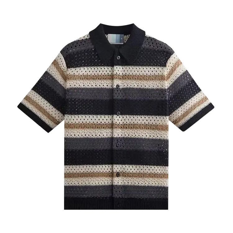 Kith Thompson Crochet Button Down Shirt Black