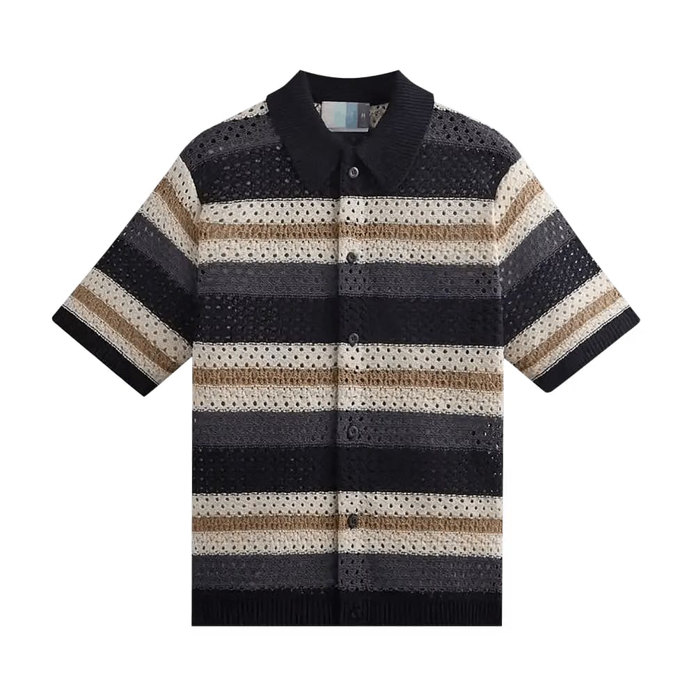 Kith Thompson Crochet Button Down Shirt Black