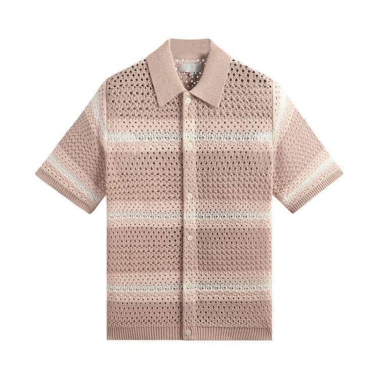 Kith Thompson Crochet Button Down Shirt Frosty Rose