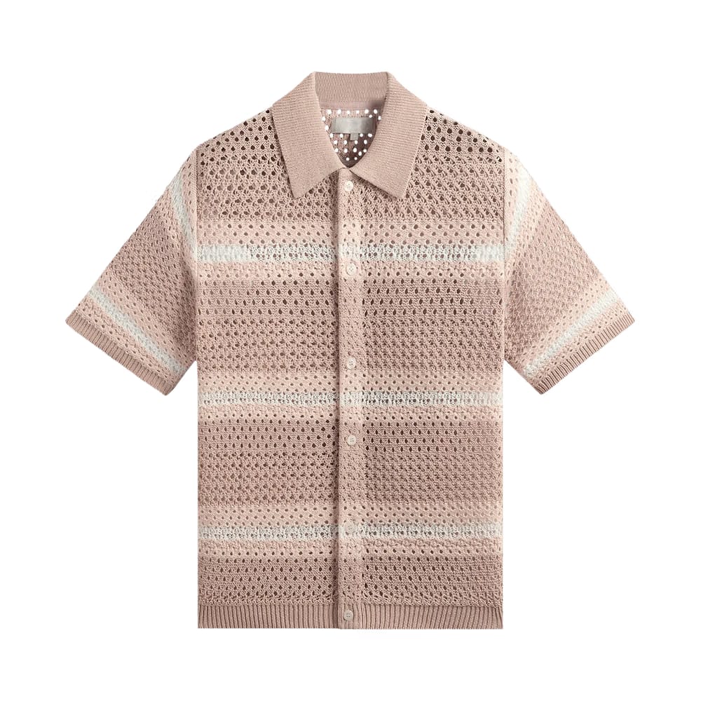 Kith Thompson Crochet Button Down Shirt Frosty Rose