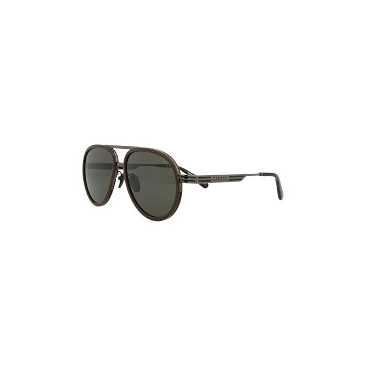 Gucci Aviator Sunglasses Brown/Ruthenium Grey