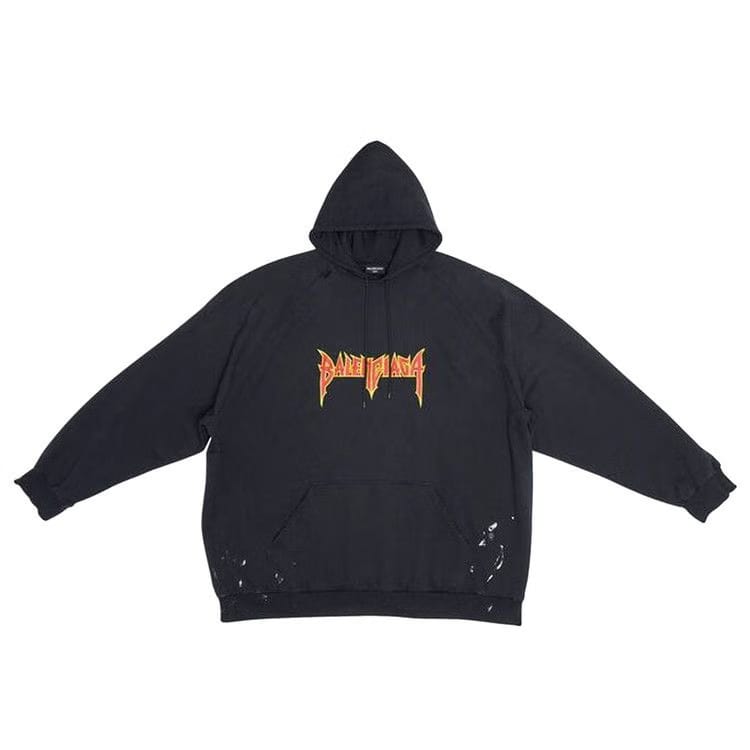 Balenciaga Metal Oversized Hoodie Washed Black