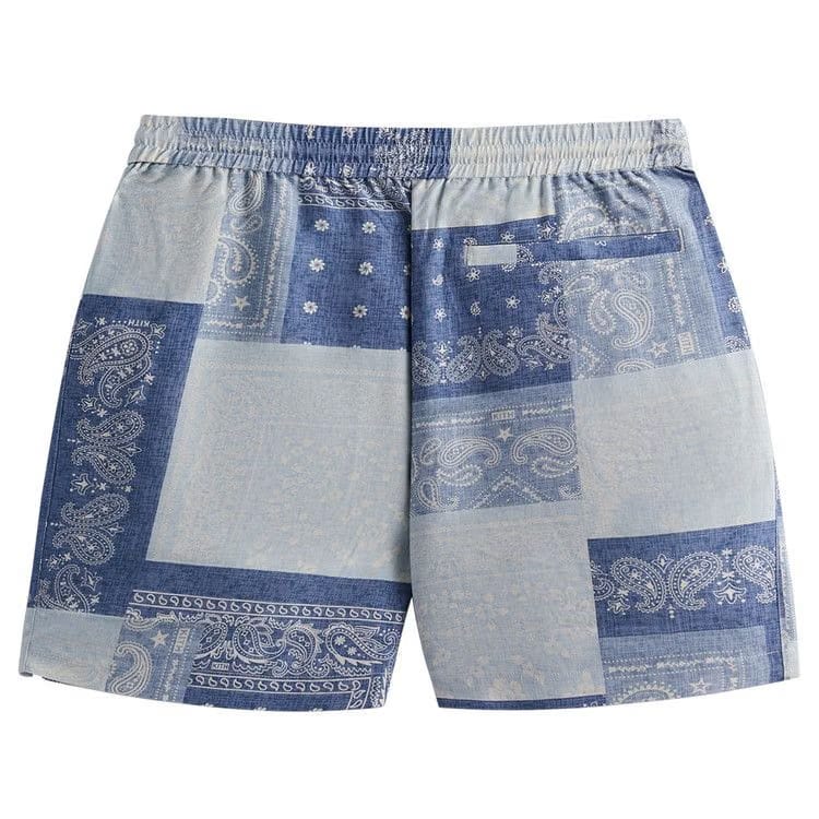 Kith Washed Paisley Active Shorts Light Indigo