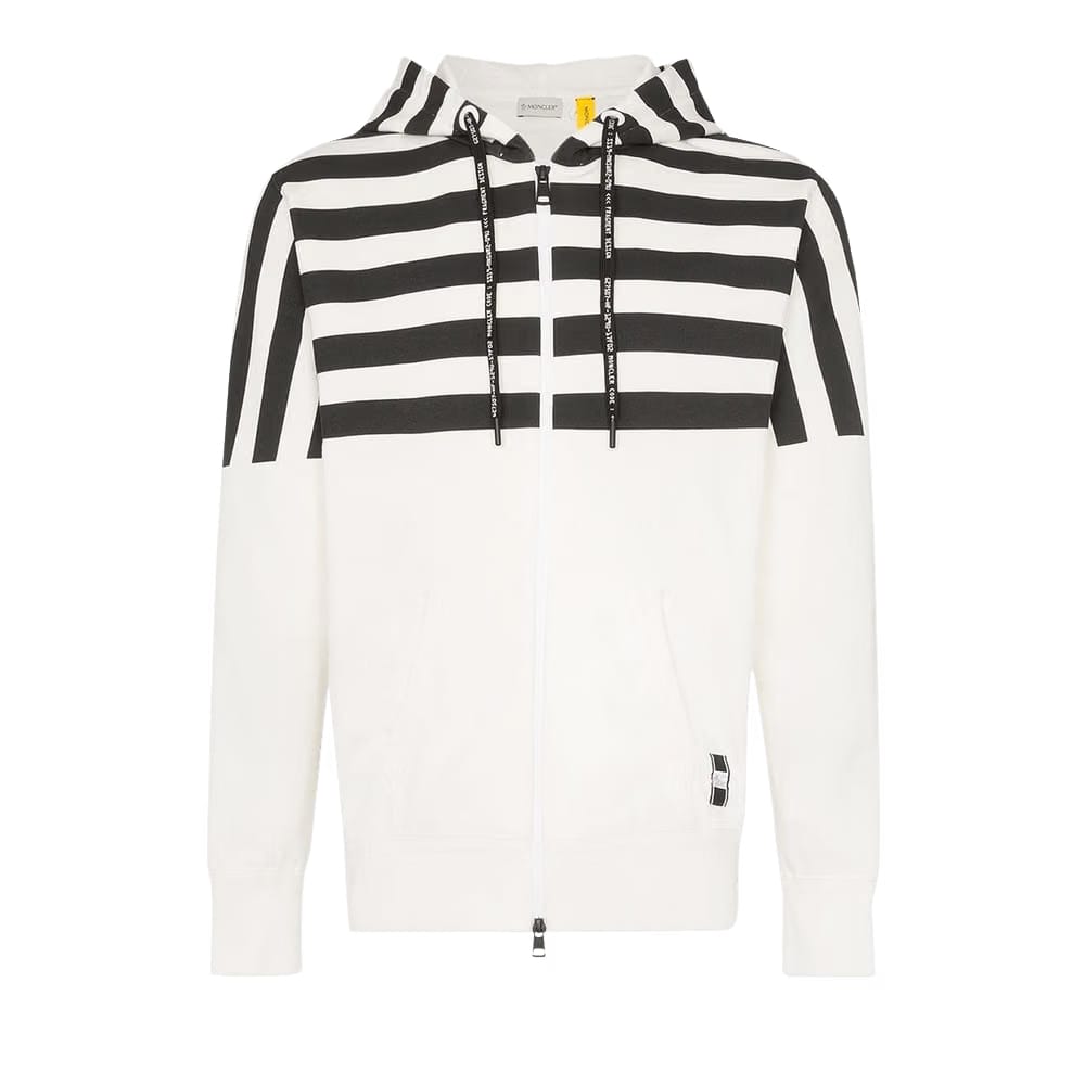 Moncler Genius x Fragment Hiroshi Fujiwara Striped Maglia Zip Hoodie Black/White