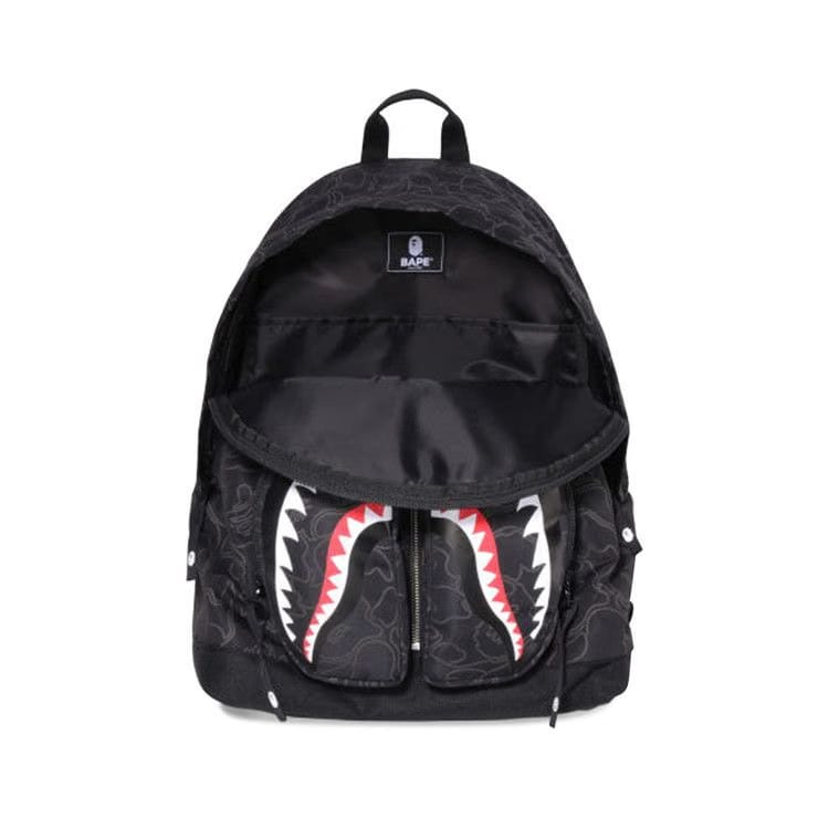 BAPE Neon Camo Shark Day Pack Black