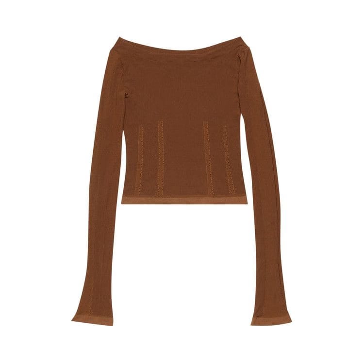 Acne Studios Logo Long-Sleeve T-Shirt Cognac Brown