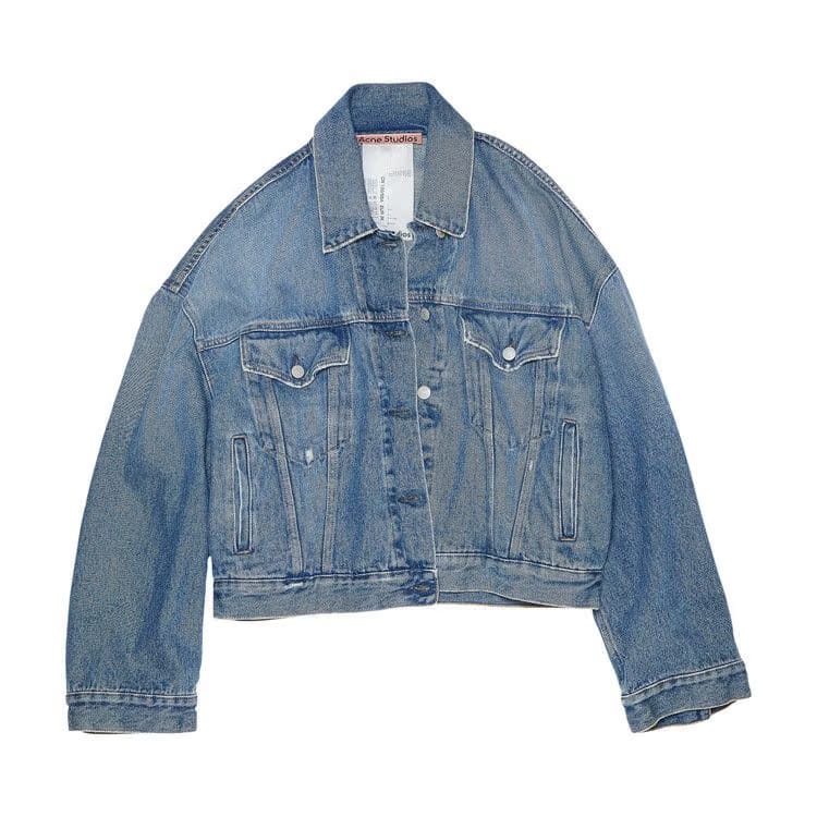 Acne Studios Cropped Denim Jacket Mid Blue