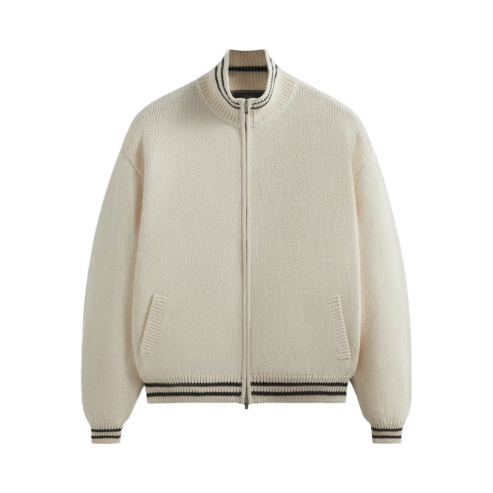 Kith Wyona Full Zip Varsity Sweater Sandrift