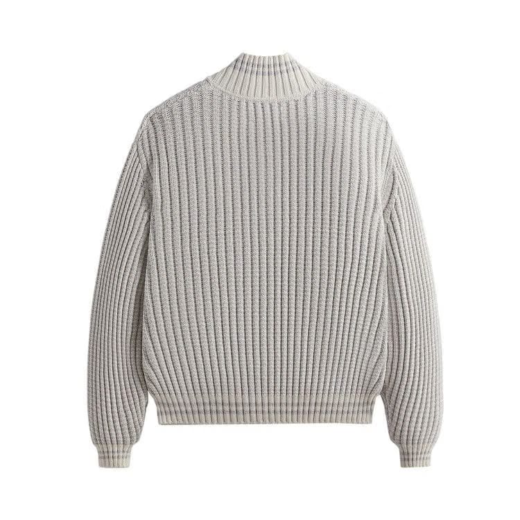 Kith Wyona Open Knit Full Zip Sweater Light Heather Grey