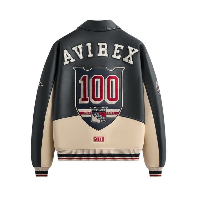 Kith x Avirex For The New York Rangers Bomber Jacket Navy