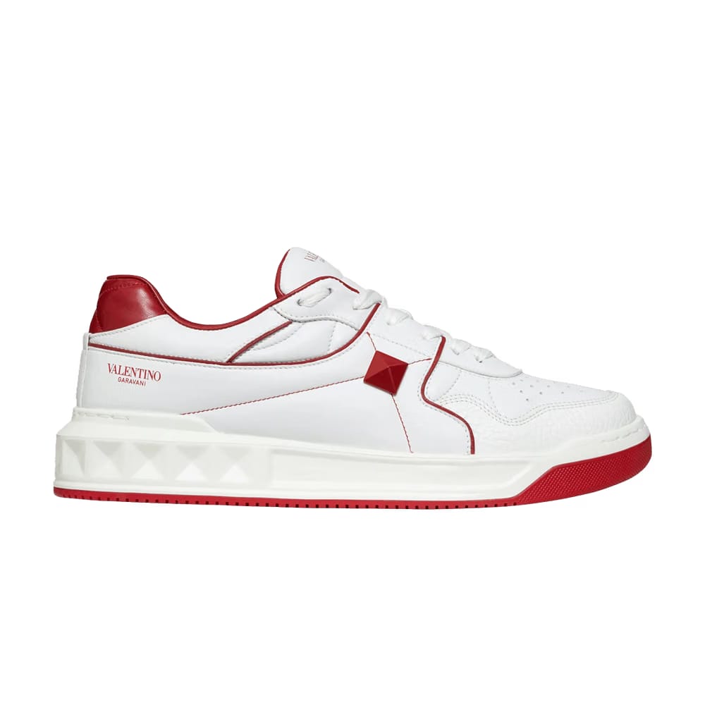 Valentino One Stud Low White Red
