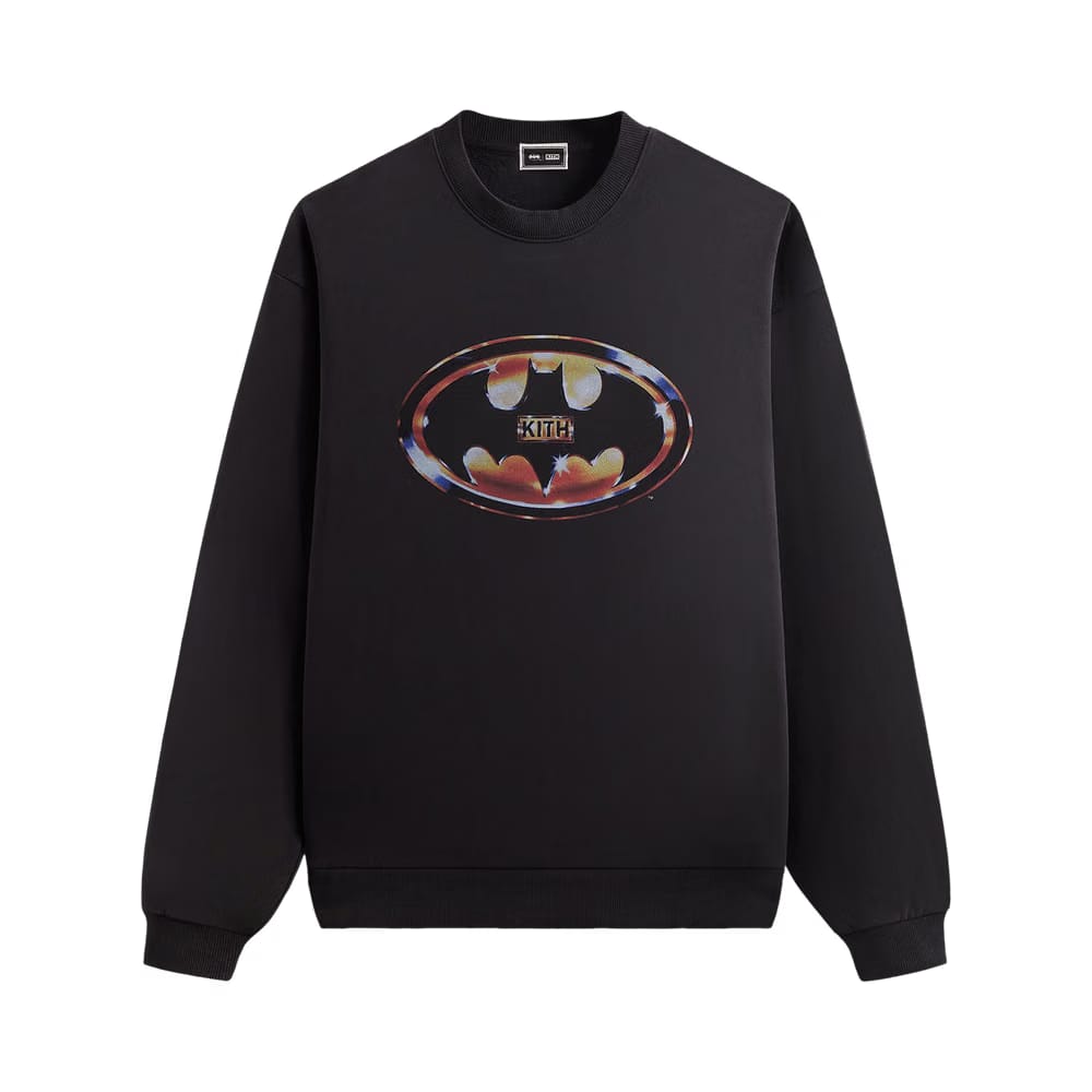 Kith x Batman Logo Vintage Nelson Crewneck Black