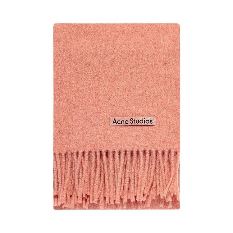 Acne Studios Wool Fringe Scarf Rose Melange