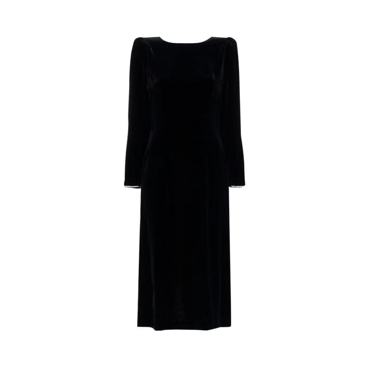 Gucci Crystal Embellished Velvet Dress Black
