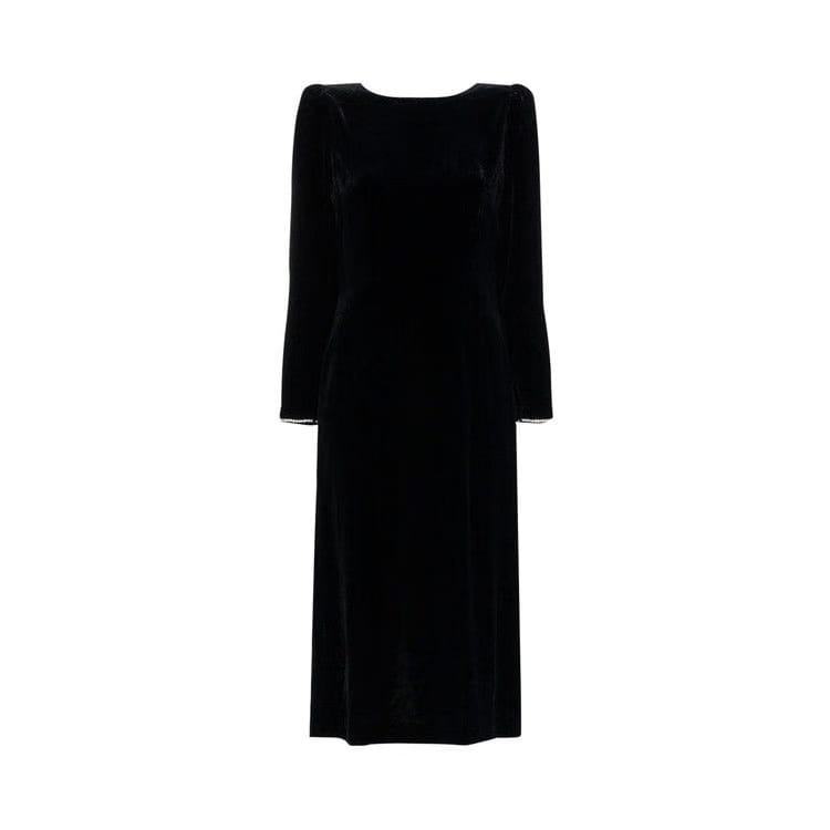 Gucci Crystal Embellished Velvet Dress Black