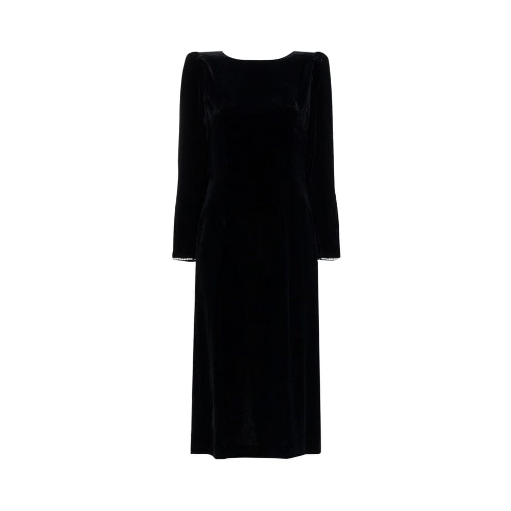 Gucci Crystal Embellished Velvet Dress Black