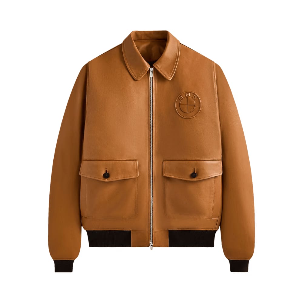 Kith x BMW Leather Hawthorne Flight Jacket Desert