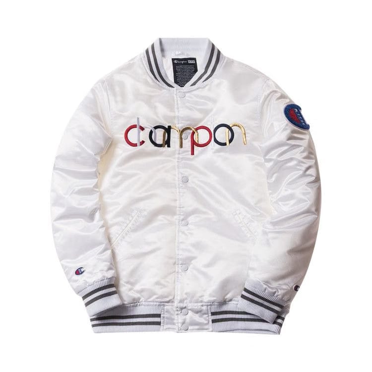 Kith x Champion Baseball Jacket White