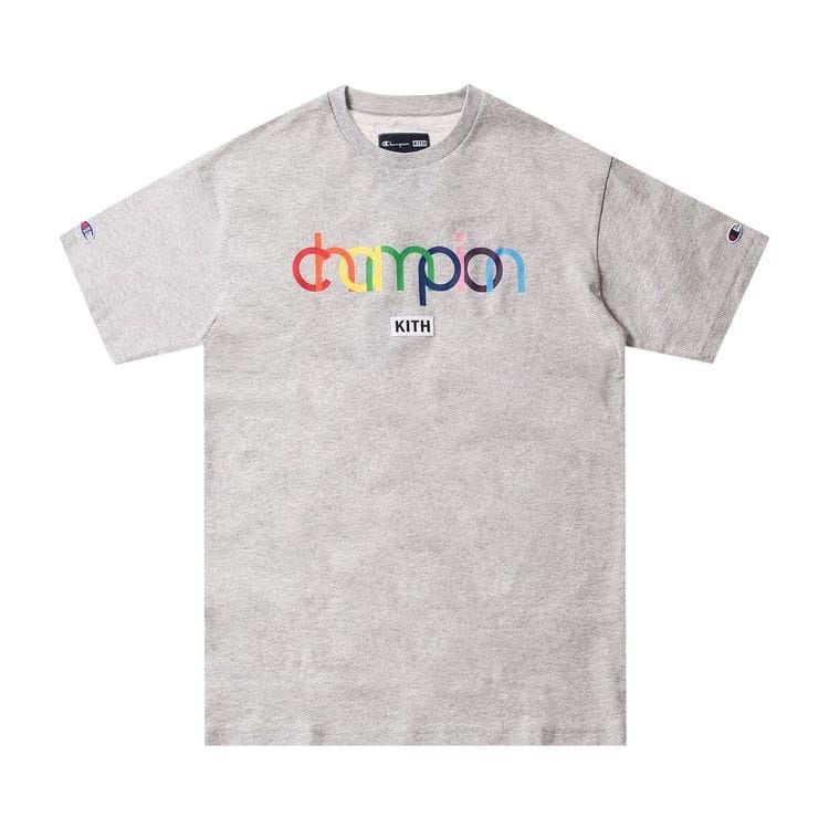 Kith x Champion Double Logo T-Shirt Heather Grey