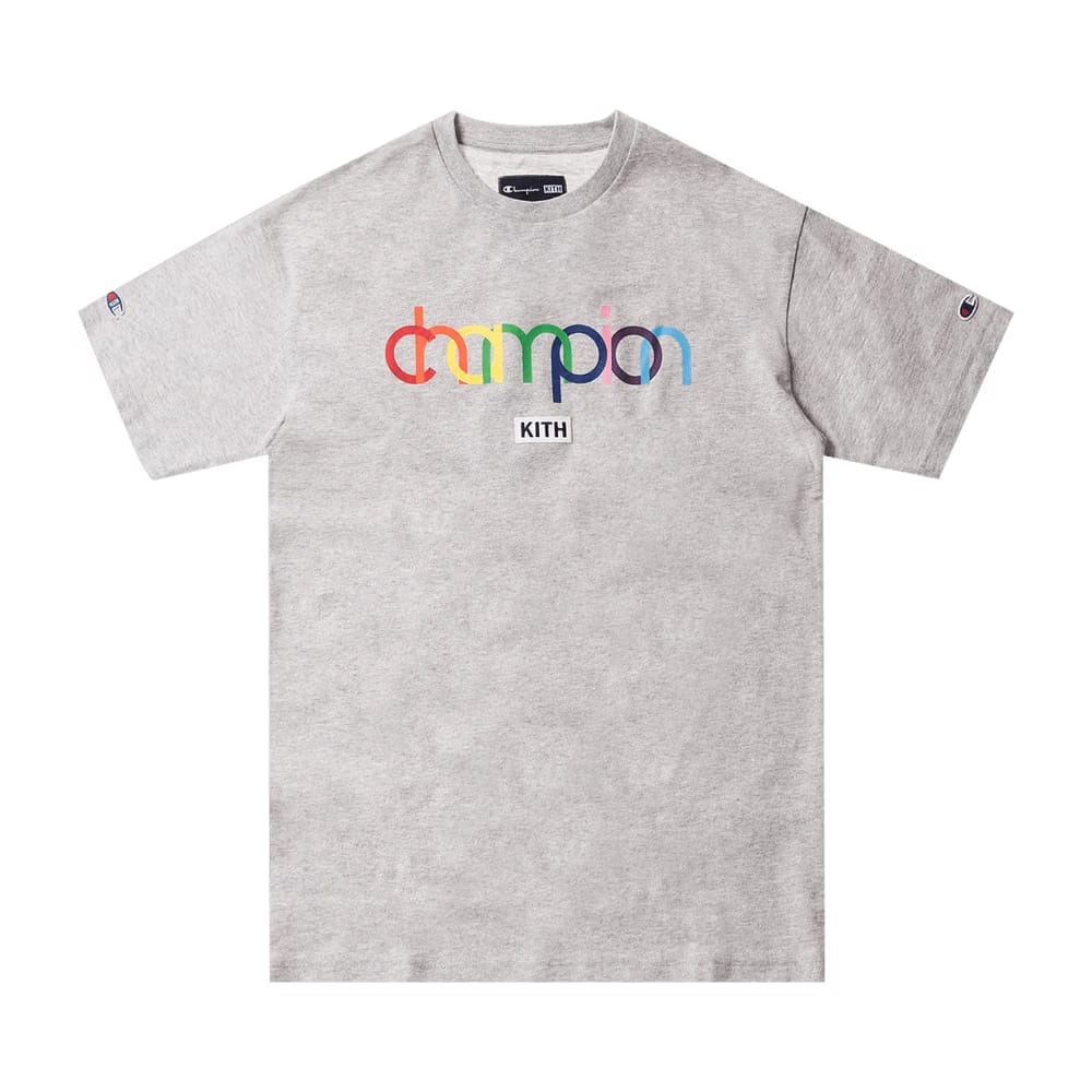 Kith x Champion Double Logo T-Shirt Heather Grey