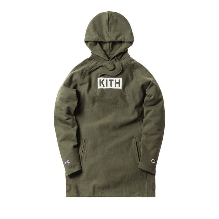 Kith x Champion Extended Hoodie Olive