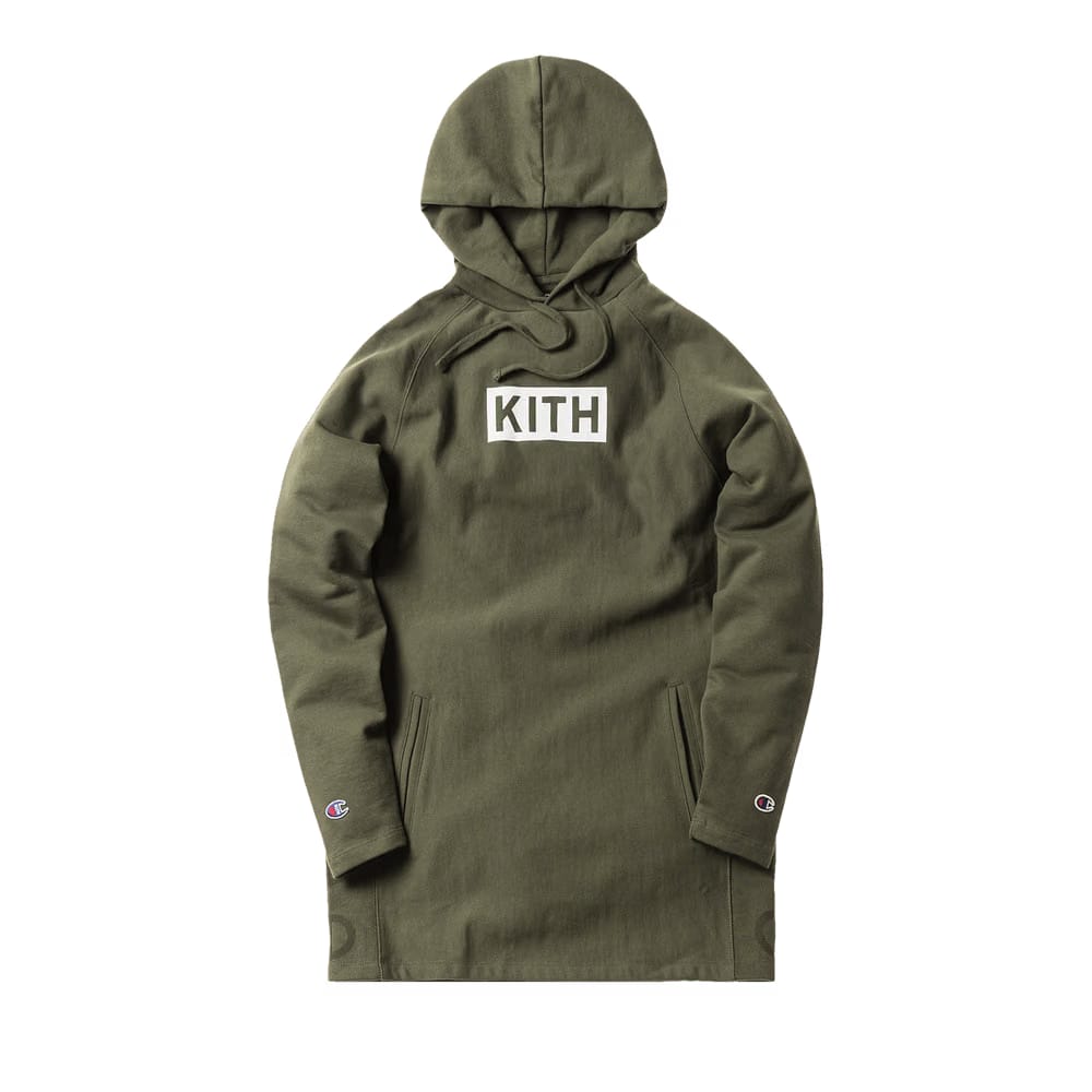 Kith x Champion Extended Hoodie Olive