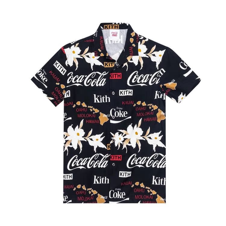 Kith x Coca-Cola Hawaiian Camp Button Up Black