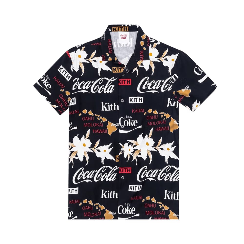 Kith x Coca-Cola Hawaiian Camp Button Up Black