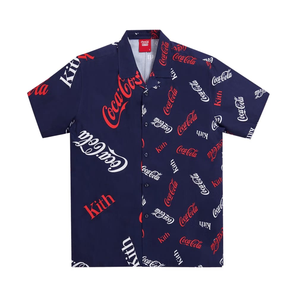 Kith x Coca-Cola Printed Camp Collar Shirt Navy